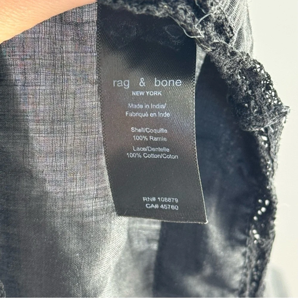 rag & bone New York Sheer Ramie Tie Front Top Size S - Picture 7 of 12